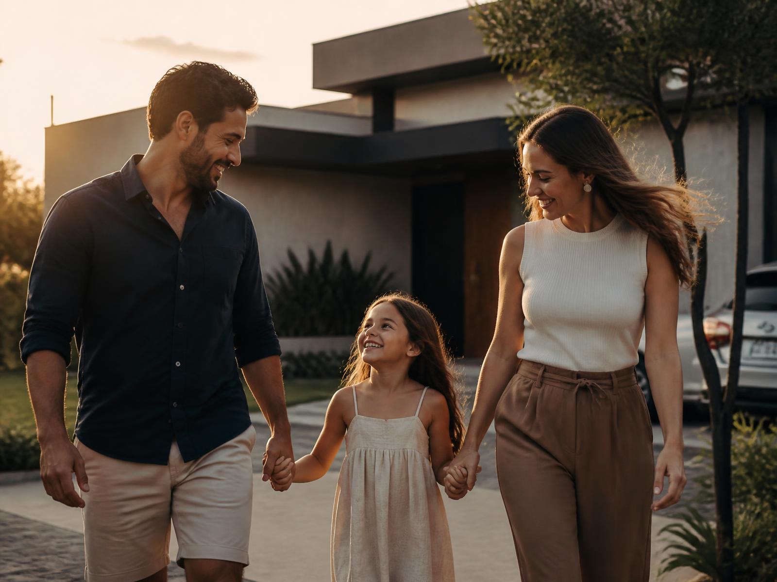 Família protegida em casa